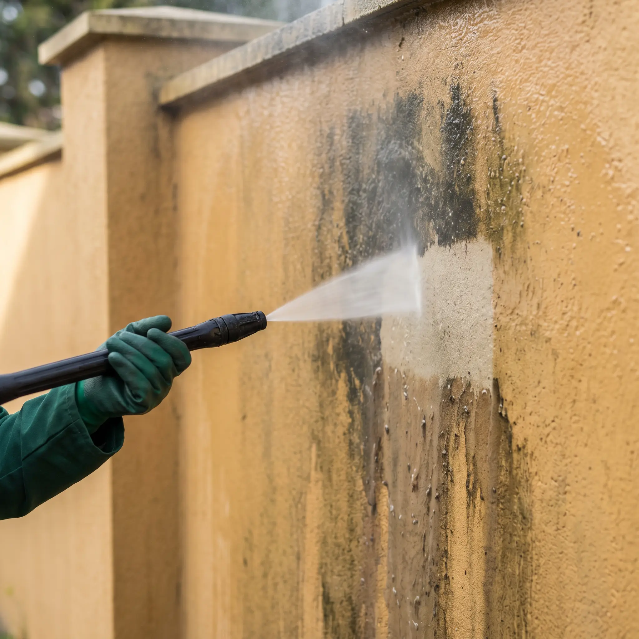 exterior wall boundary pressure washing Vadodara TrueClean