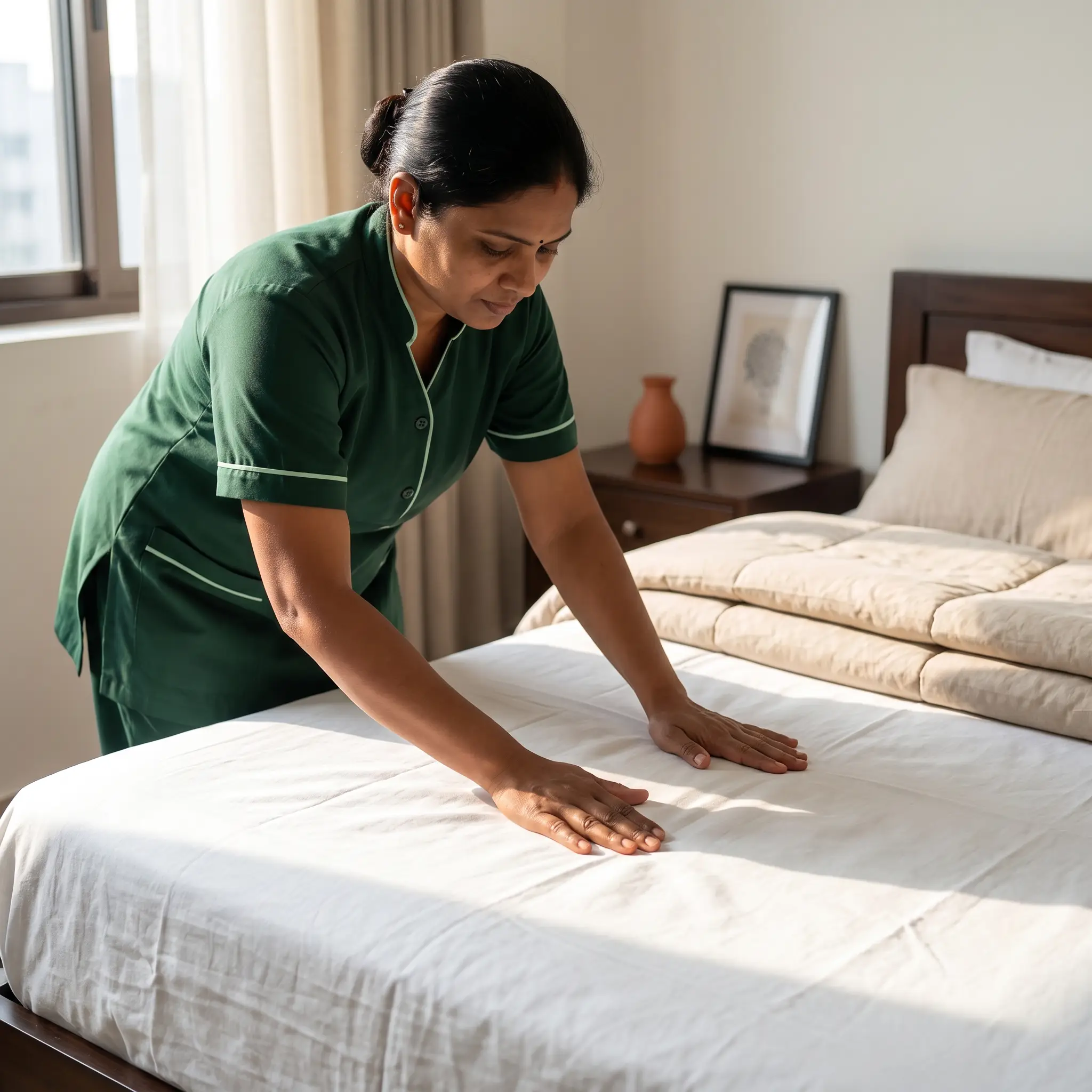 maid service bed linen change Vadodara
